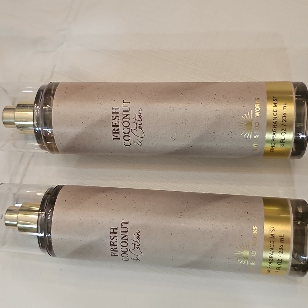🌟NEW🌟 Bath & Body Works BBW Fresh Coconut & Cotton 2 pc Mists